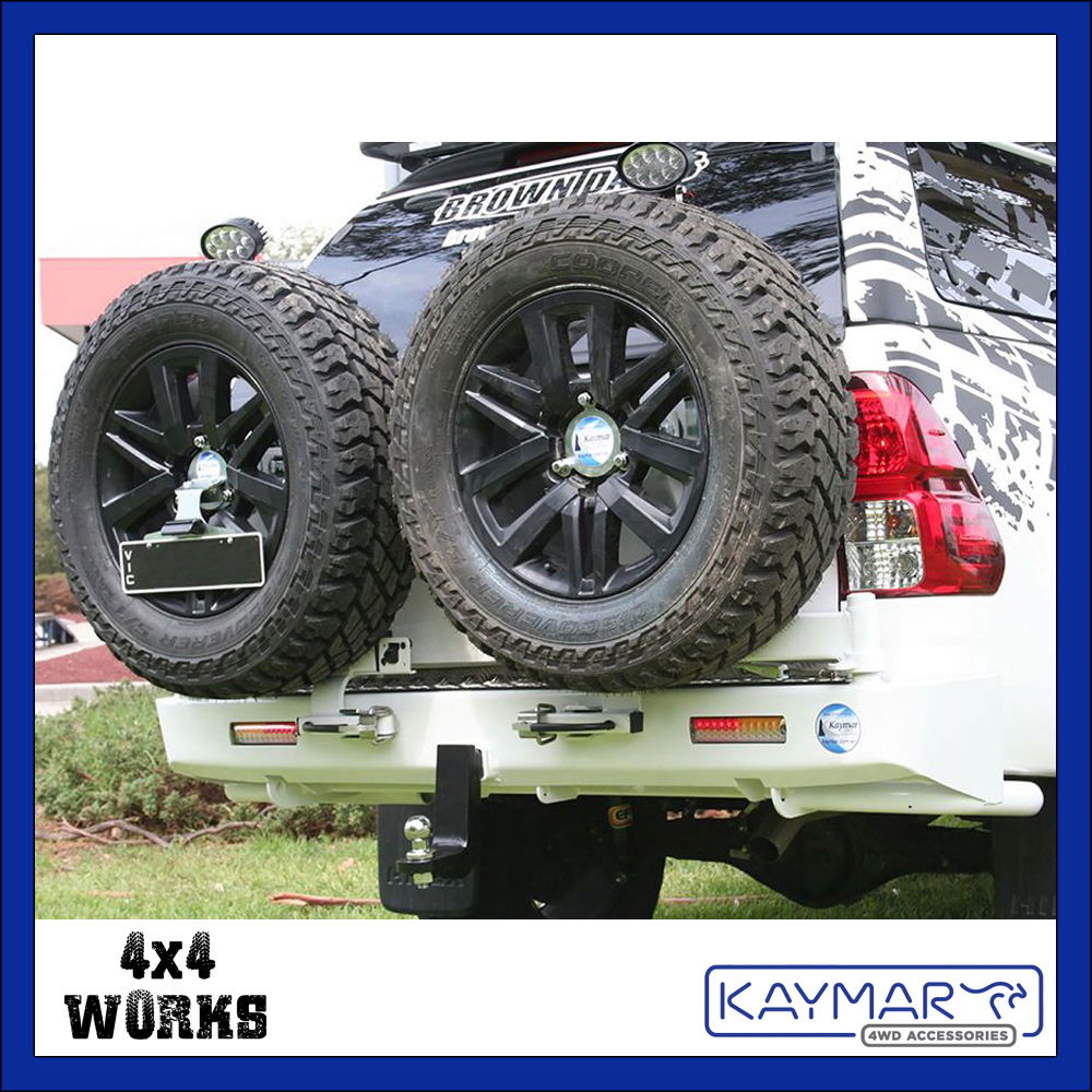 Kaymar Rear Wheel Carrier Bumper Toyota Hilux Series 7 2005 15 Tow Bar