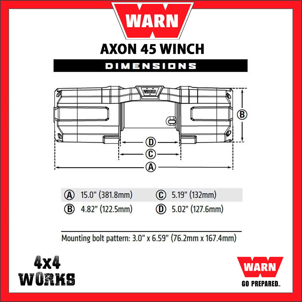 Warn Axon 45 Powersport 4 500lb Electric Winch Kit With Steel Rope