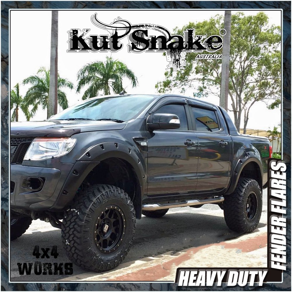 Kut Snake Wheel Arches Ford Ranger T6 PX1 PX2 PX3 2011-22 Smooth 58mm  Fender Flares - 4x4 Works
