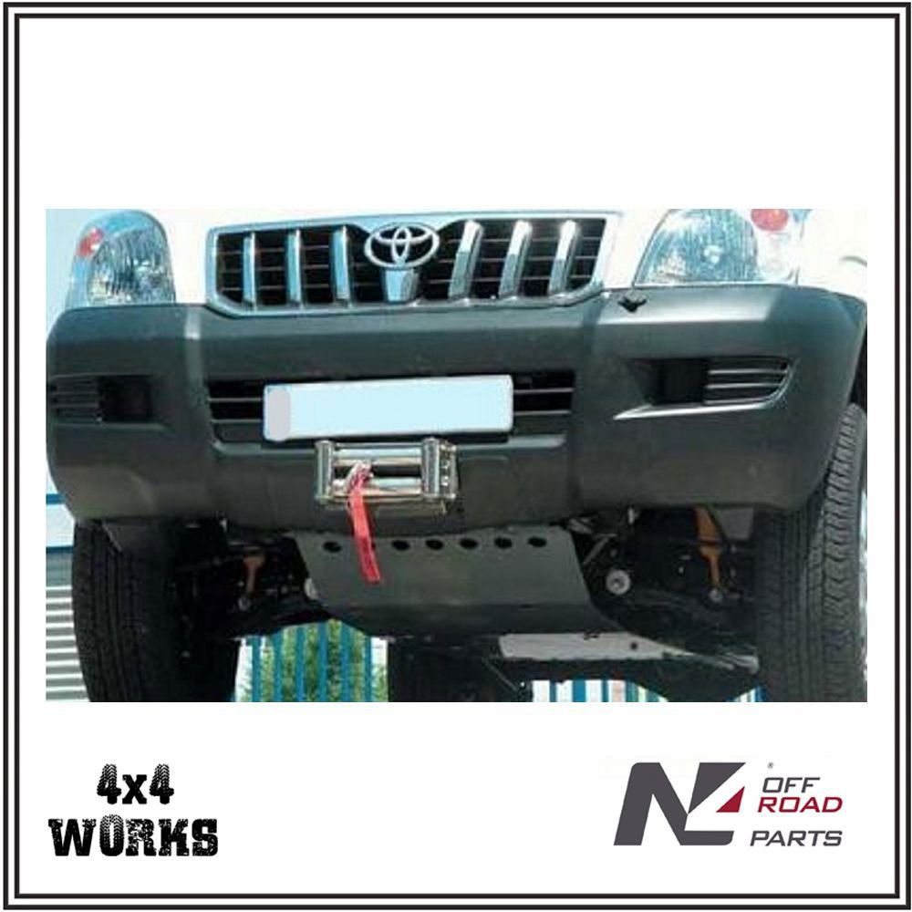 Discrete winch mount in black powder coated steel