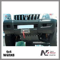 Discrete winch mount in black powder coated steel