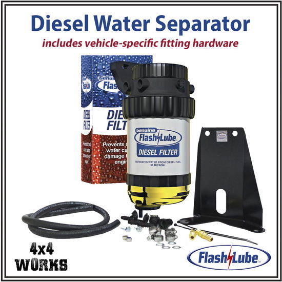 Diesel water separator filter with drain tap, bracket kit and hoses