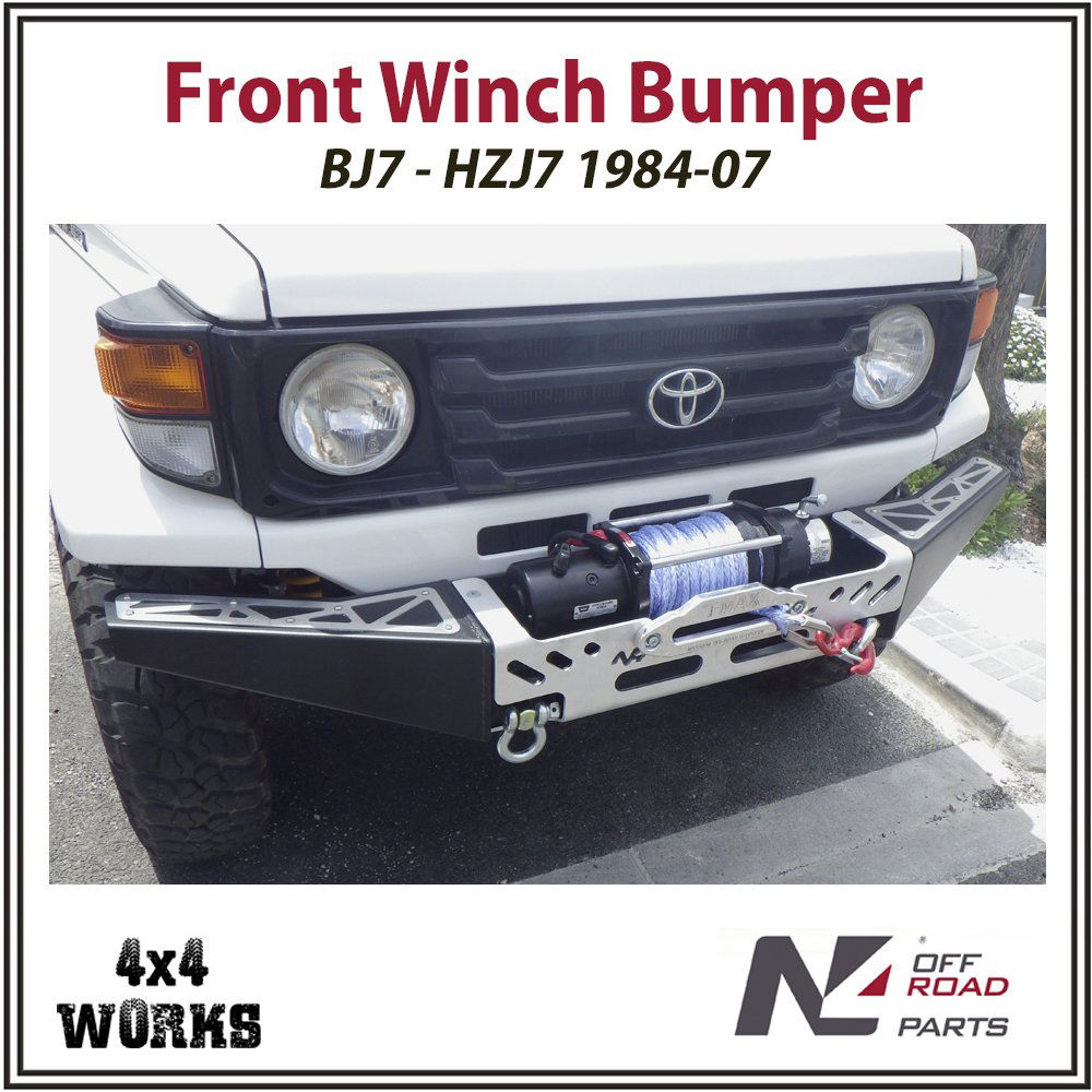 N4 Front Winch Bumper Toyota Land Cruiser 70 75 78 79 Series 1984-07 BJ ...