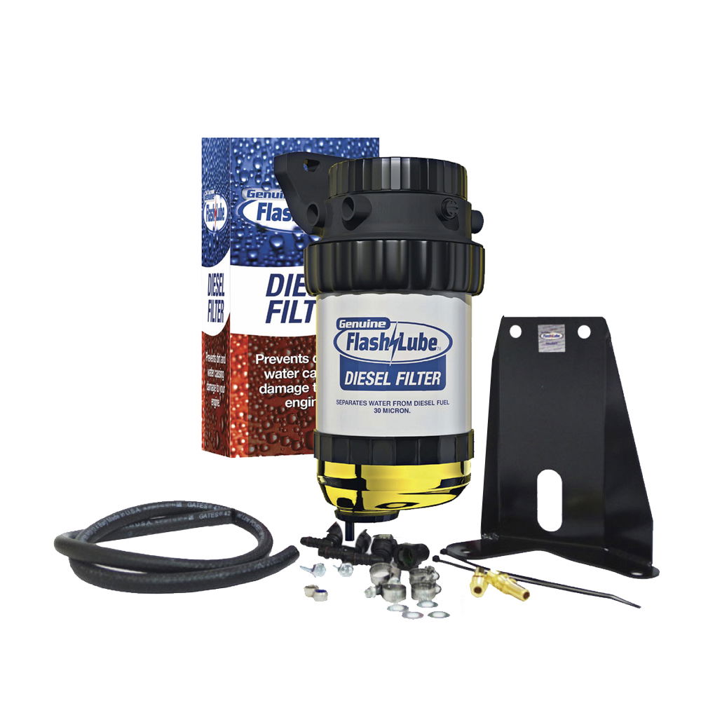 Diesel water separator filter with drain tap, bracket kit and hoses