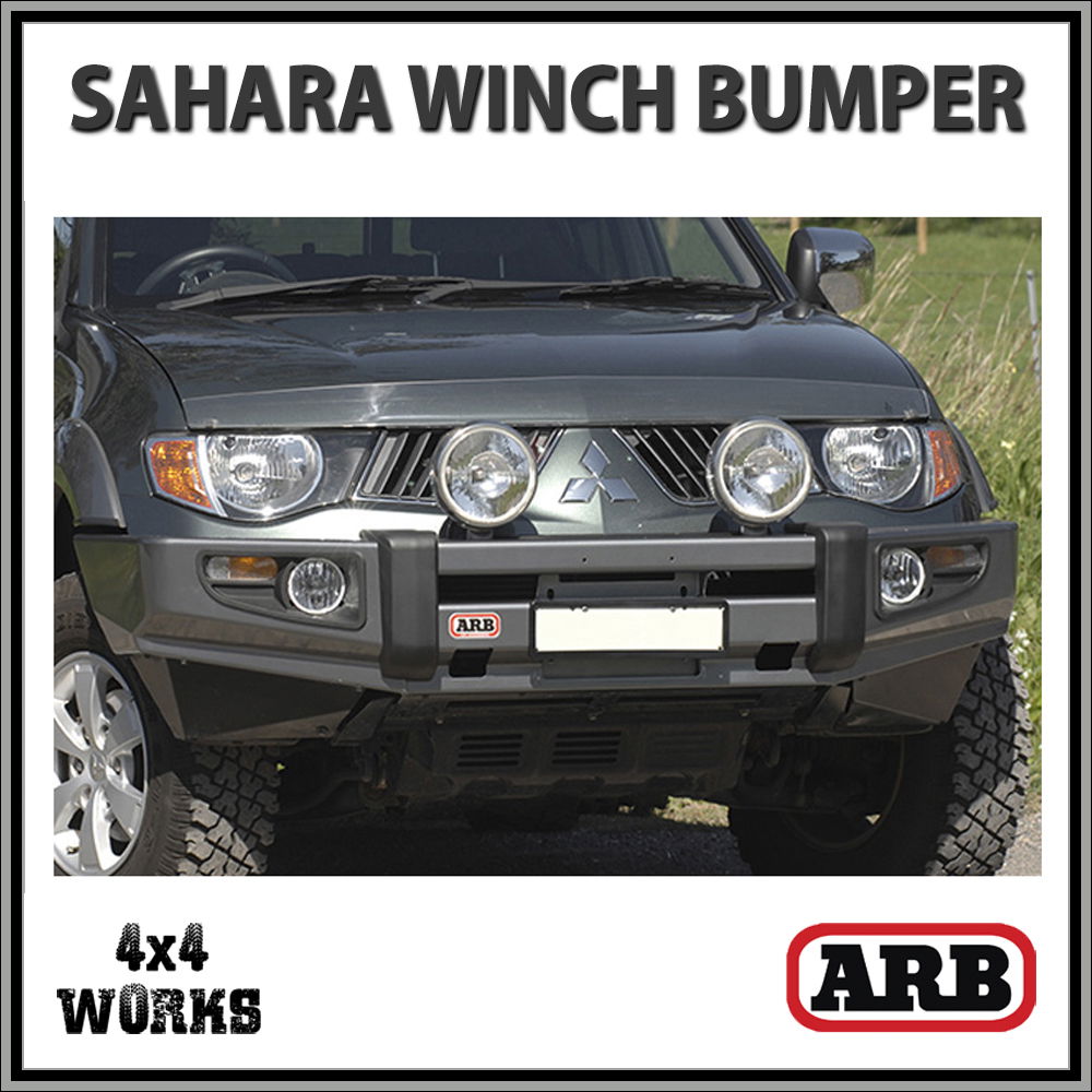 Steel winch bumper fitted to vehicle, black
