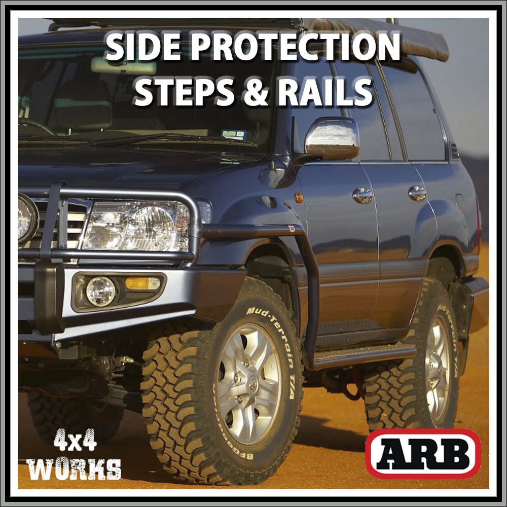 ARB Protection Side Steps and Rails Toyota Land Cruiser 100 105 Series  Amazon 1998-07 - 4x4 Works