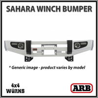 Steel winch bumper fitted to vehicle, black
