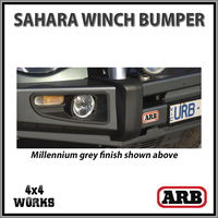 Steel winch bumper fitted to vehicle, black