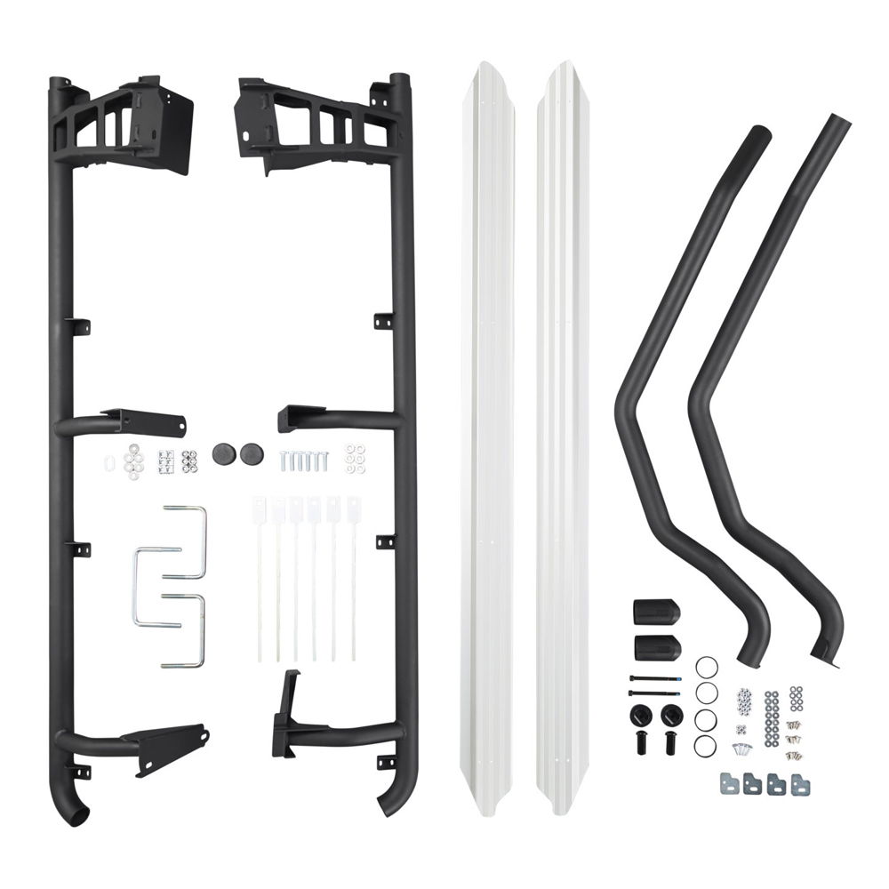 Steel side protection steps and bars, black