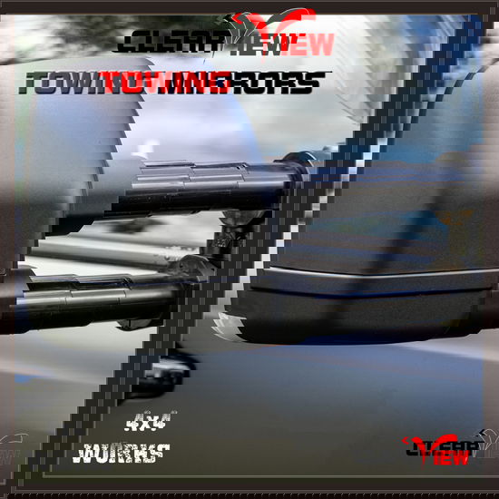 Next Gen towing mirrors for caravans, boats, trailers, black pair