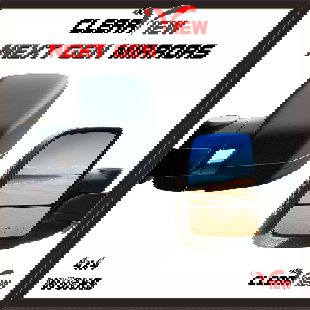 Next Gen towing mirrors for caravans, boats, trailers, black pair