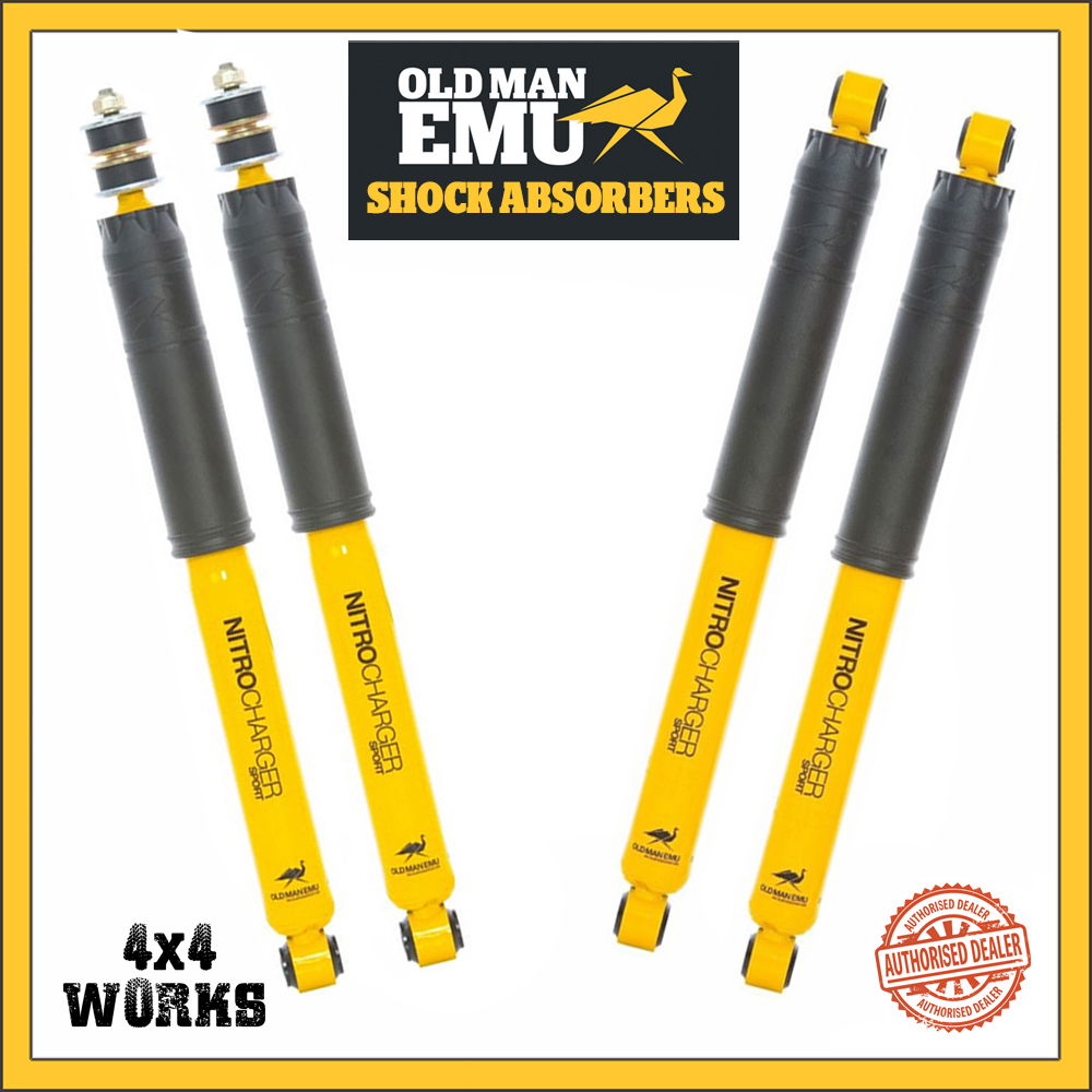 Set of Old Man Emu dampers, yellow, nitrogen filled