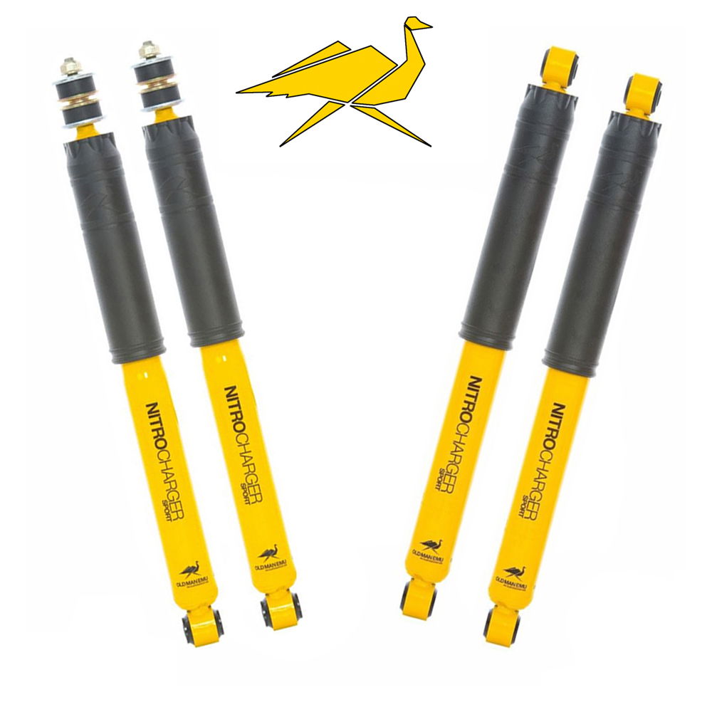 Set of Old Man Emu dampers, yellow, nitrogen filled