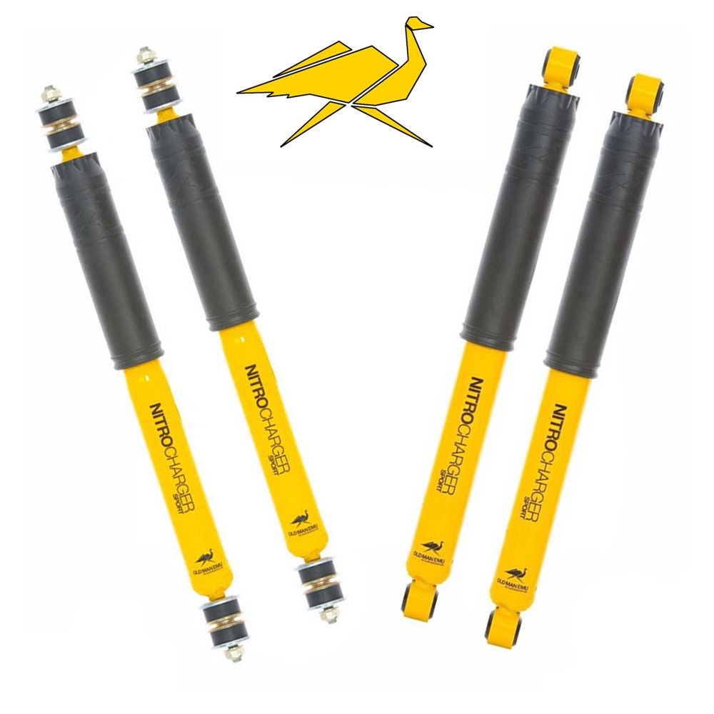 Set of Old Man Emu dampers, yellow, nitrogen filled