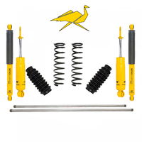 Suspension lift kit with torsion bars and coil springs, shock absorbers