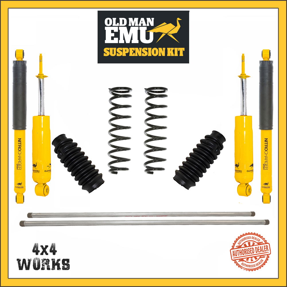 Suspension lift kit with torsion bars and coil springs, shock absorbers