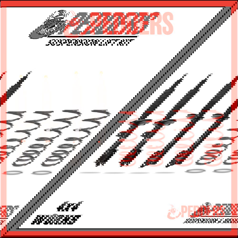 Suspension lift kit with springs, shock absorbers, optional air bags