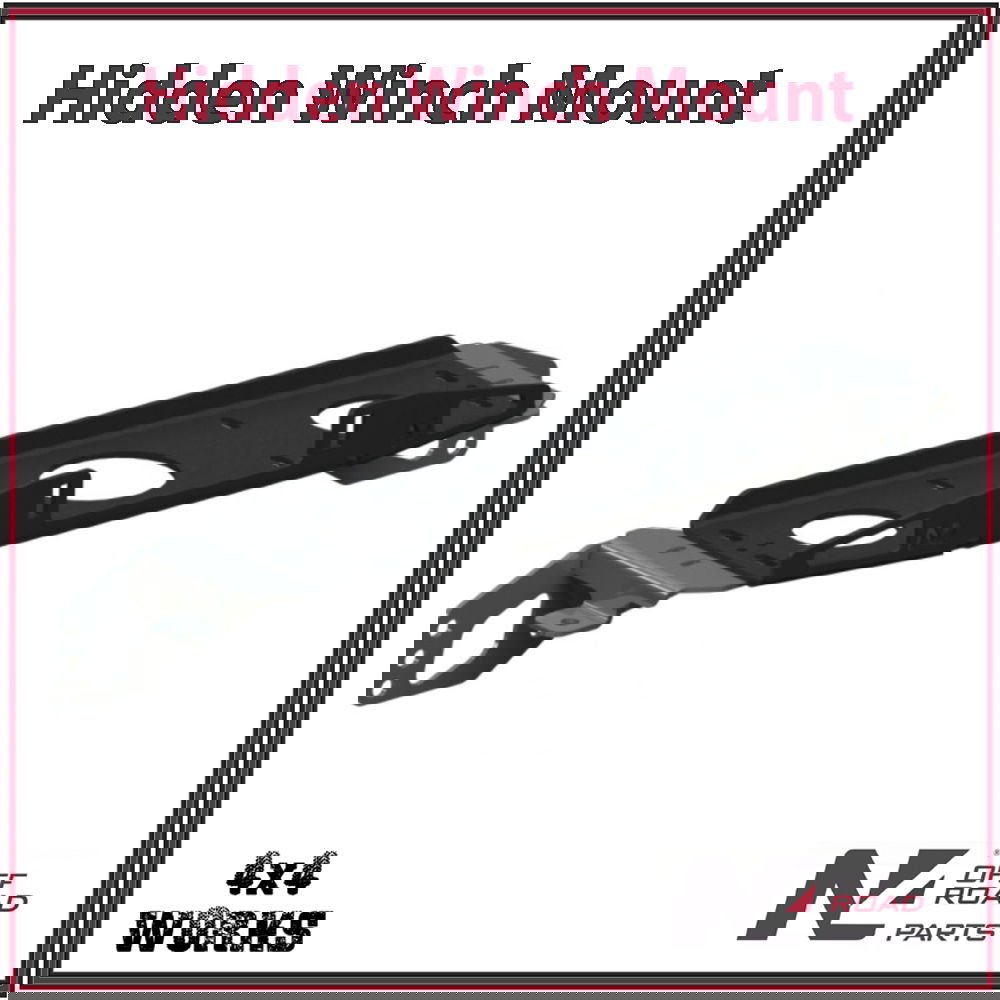 Discrete winch mount in black powder coated steel
