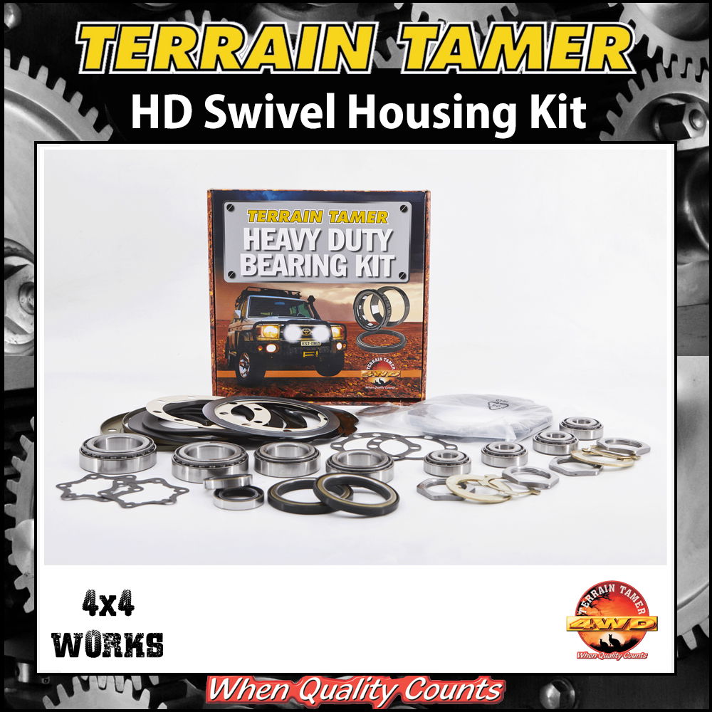 Swivel housing knuckle rebuild kit including bearings, seals, gaskets