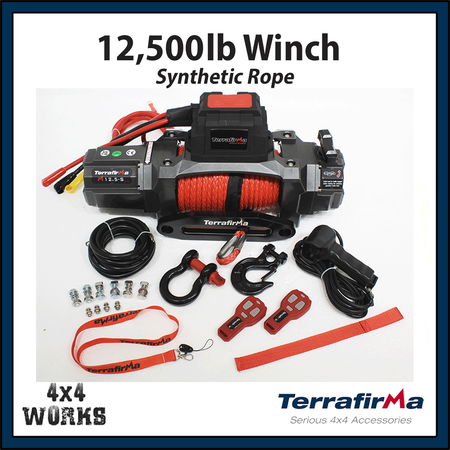 4x4 vehicle winch kit with fairlead and synthetic rope