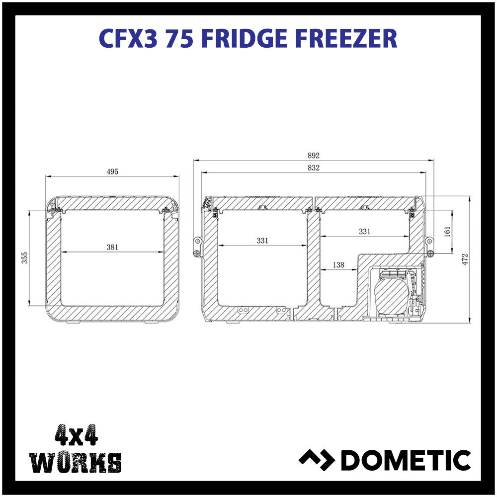 Dometic CFX3 75DZ Outdoor Active Cooling Compressor Portable Fridge ...