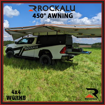 270 degree batwing wrap around awning