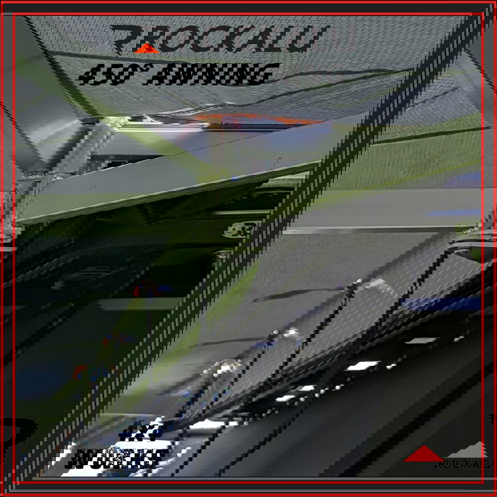 270 degree batwing wrap around awning