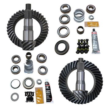 Axle re-gear kit with crown wheel, pinion, seals, bearings