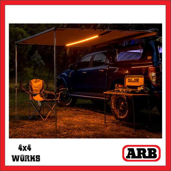 Deluxe 4x4 Awning with Silver Aluminium Case and LED Lighting 2500x2500mm