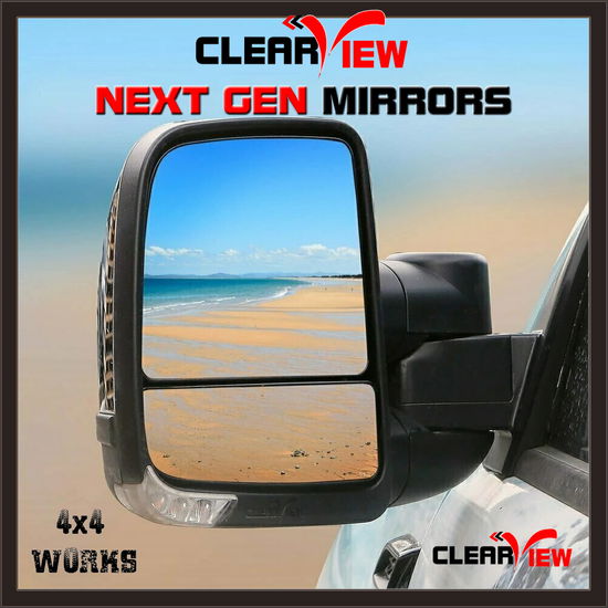 Next Gen towing mirrors for caravans, boats, trailers, black pair