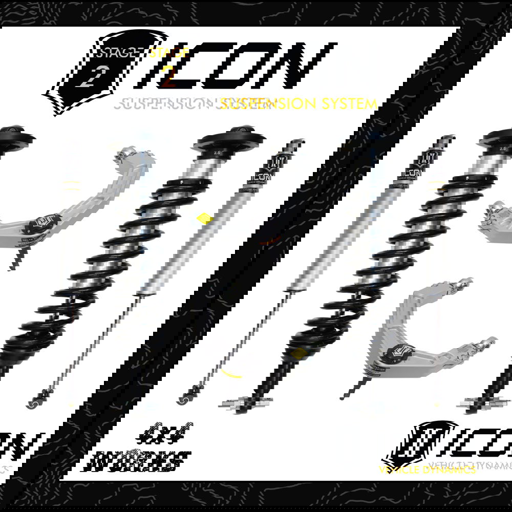 Icon suspension kit with shocks, springs, control arms and other options