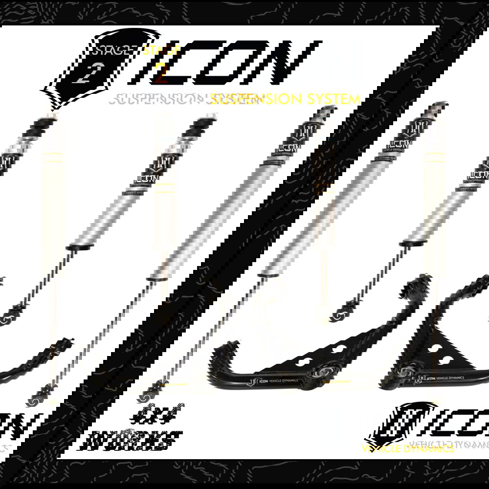 Icon suspension kit with shocks, springs, control arms and other options