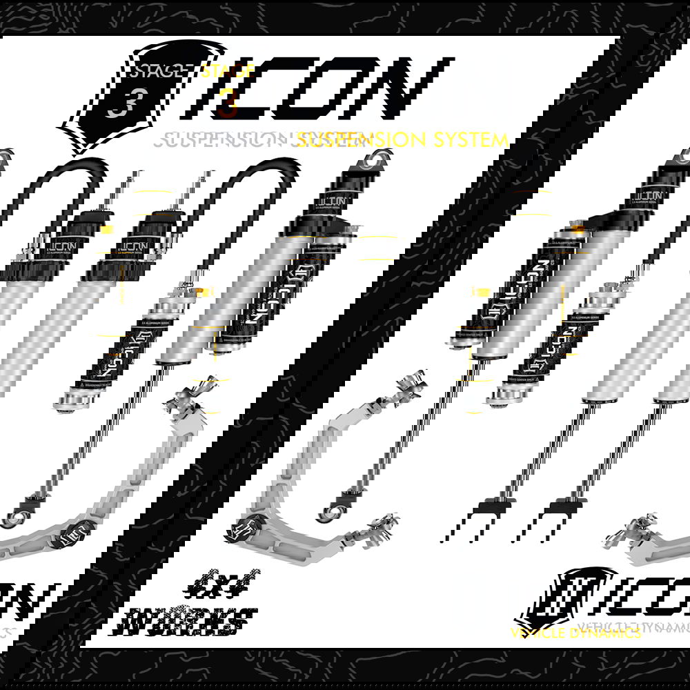 Icon suspension kit with shocks, springs, control arms and other options