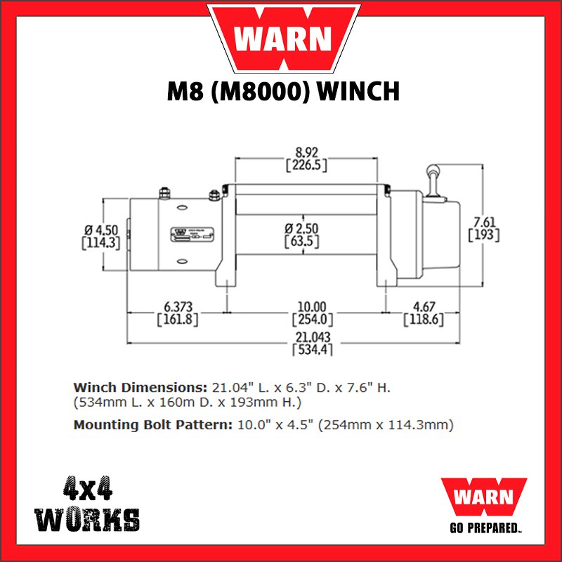 Warn M8 M8000 8,000lb Electric Winch Kit with Steel Rope Fairlead