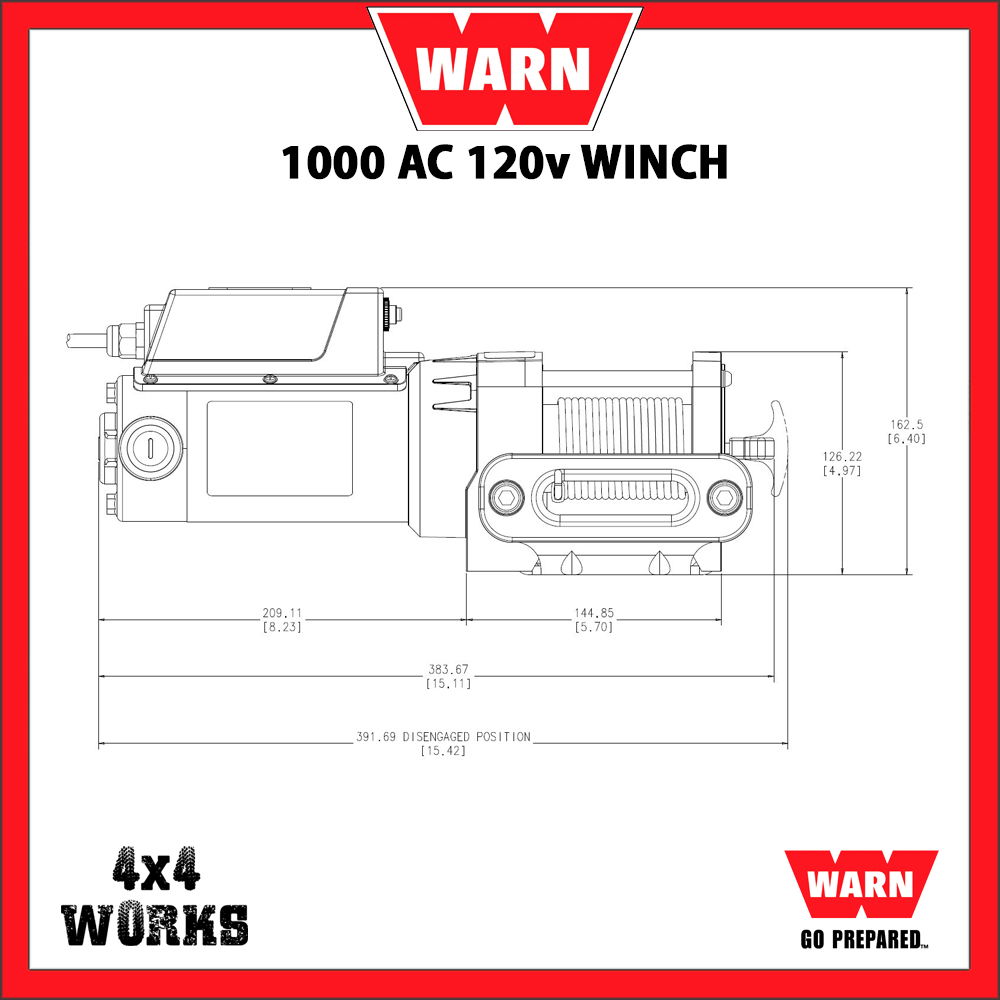 Warn 1000 AC Utility 1,000lb Electric Winch Kit with Steel Rope