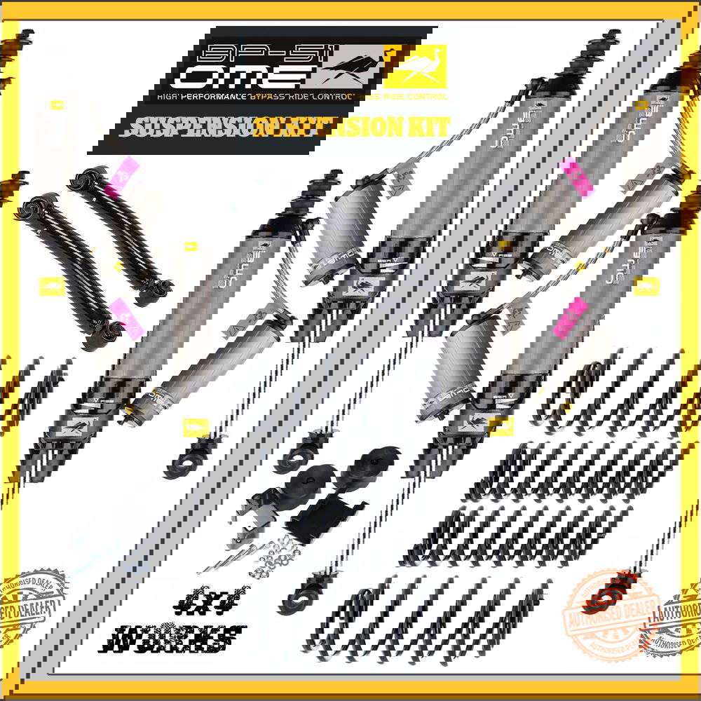 Suspension lift kit, coil springs,BP-51 adjustable shock absorbers, bushes, trailing arms, brackets, yellow