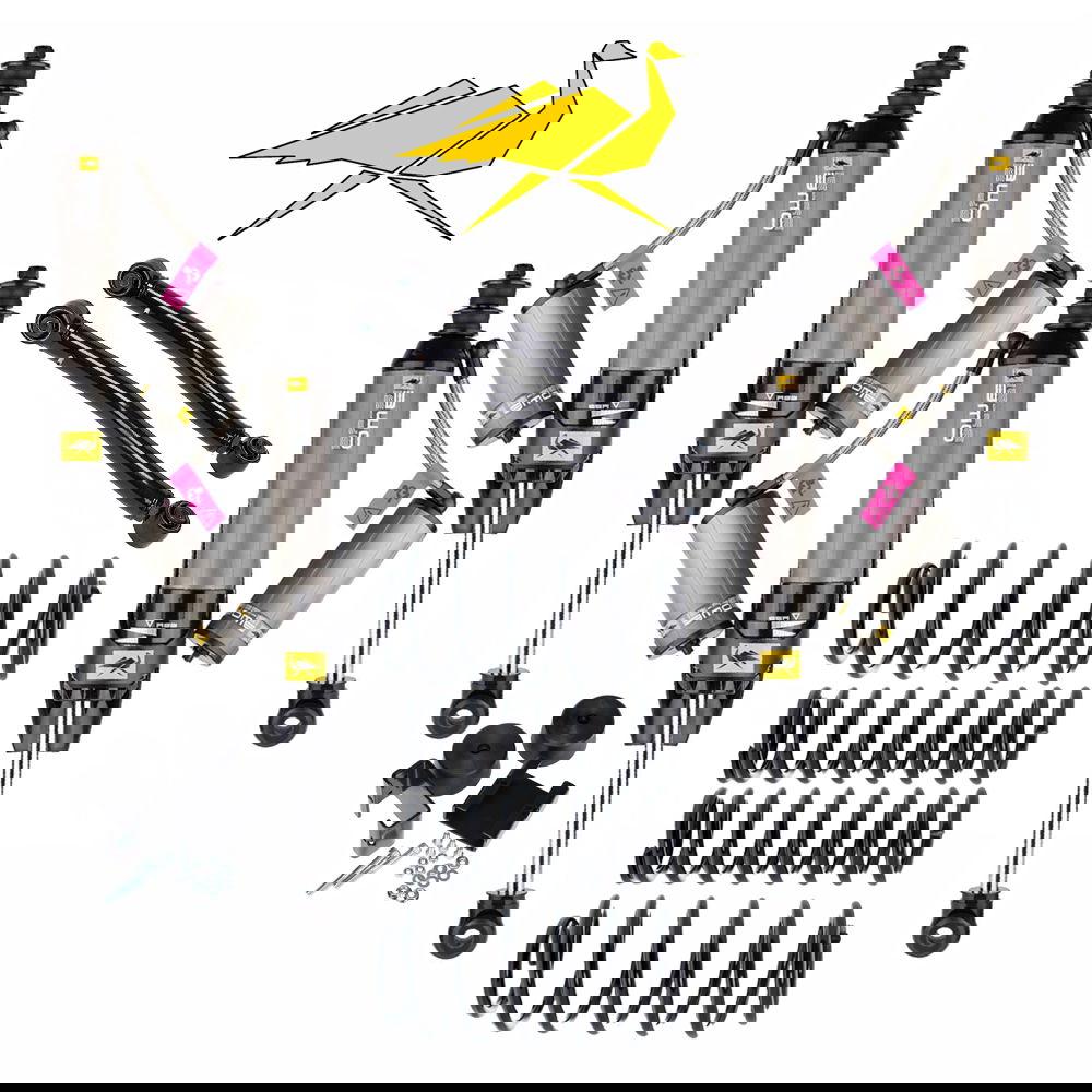 Suspension lift kit, coil springs,BP-51 adjustable shock absorbers, bushes, trailing arms, brackets, yellow
