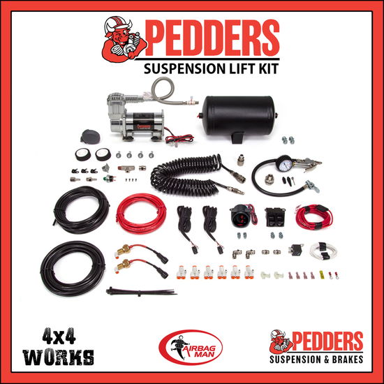 Suspension lift kit with springs, shock absorbers, optional air bags