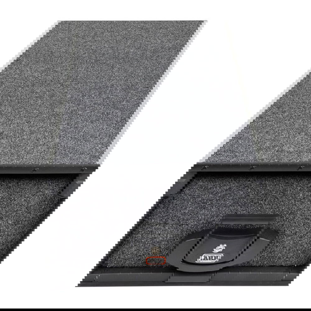 ARB load bed storage drawer system, grey carpet