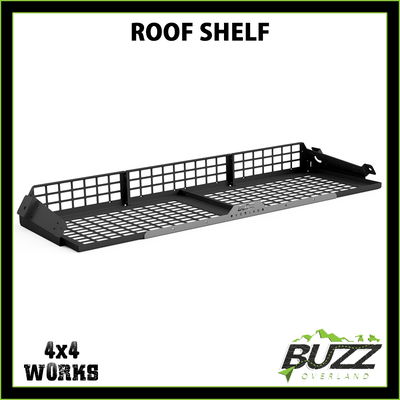 Buzz Overland stainless steel roof shelf in black
