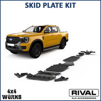 Powder coated aluminium and steel underbody protection plates