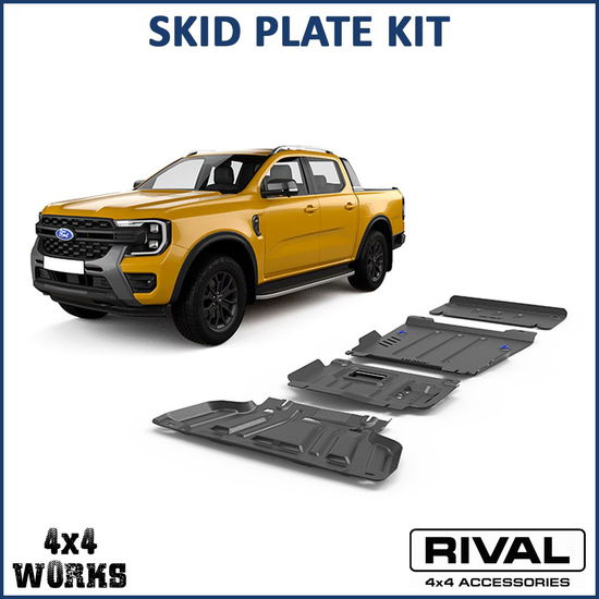 Powder coated aluminium and steel underbody protection plates