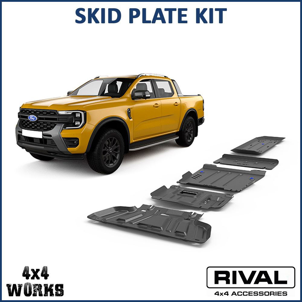 Powder coated aluminium and steel underbody protection plates