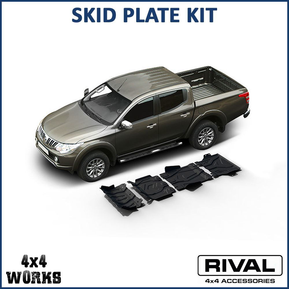 Powder coated aluminium and steel underbody protection plates