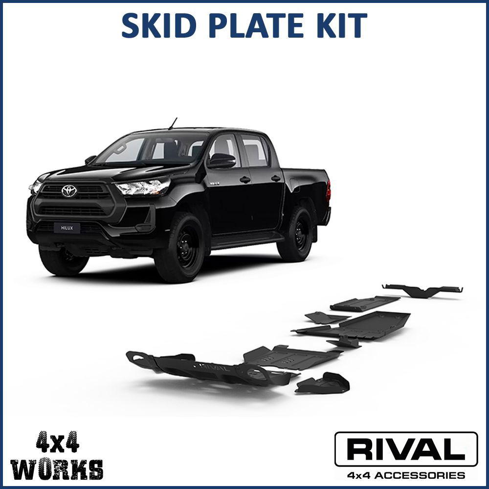 Powder coated aluminium and steel underbody protection plates