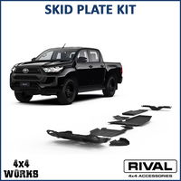 Powder coated aluminium and steel underbody protection plates