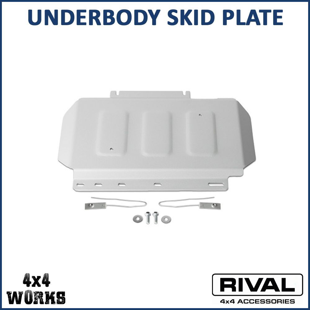 Powder coated aluminium and steel underbody protection plates