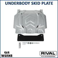 Powder coated aluminium and steel underbody protection plates