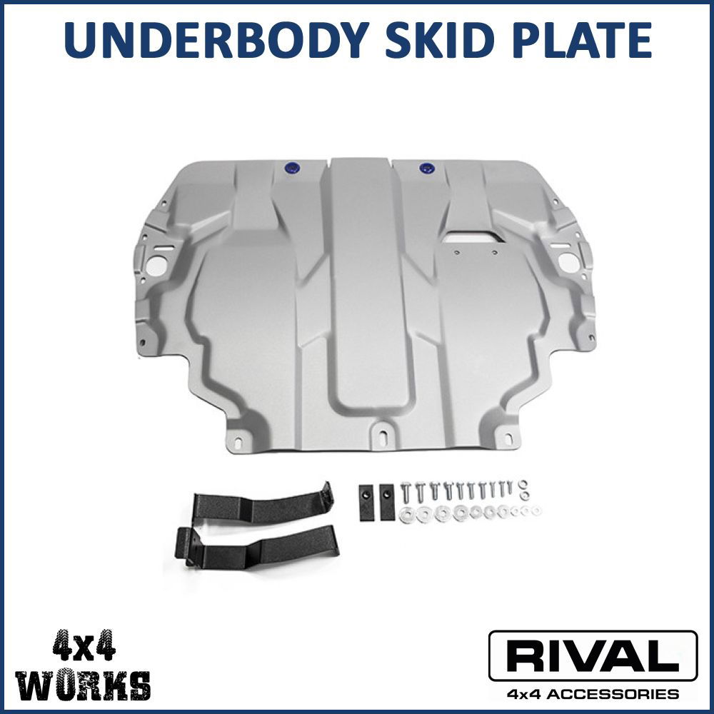 Powder coated aluminium and steel underbody protection plates