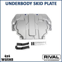 Powder coated aluminium and steel underbody protection plates